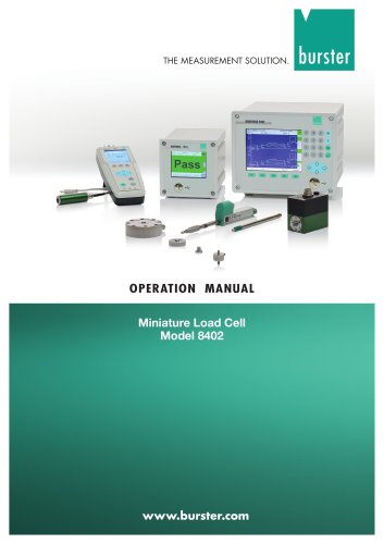Operation Manual Miniature Load Cell Model 8402 2025