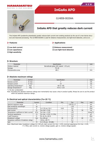 InGaAs APD G14858-0020AA