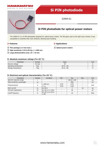 Si PIN photodiode S3994-01