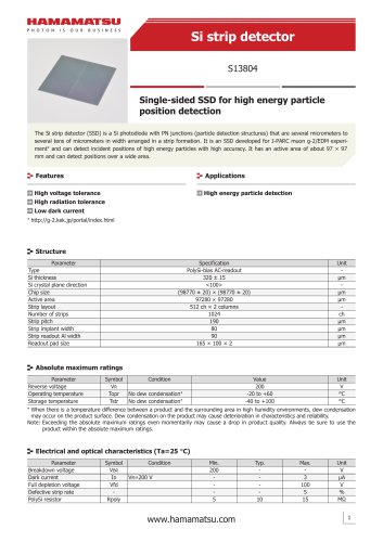 Si strip detector S13804