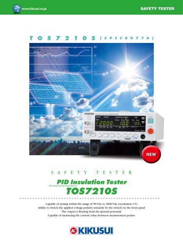 TOS7210S PID Insulation Tester