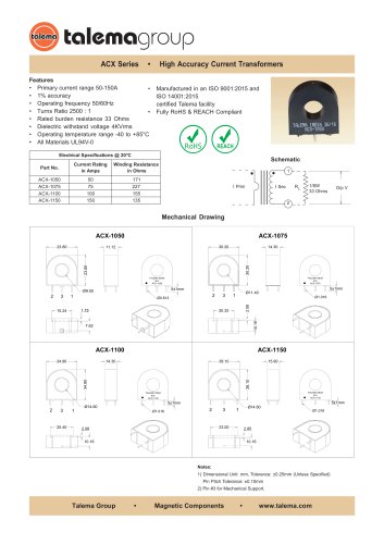 ACX Series • High Accuracy Current Transformers