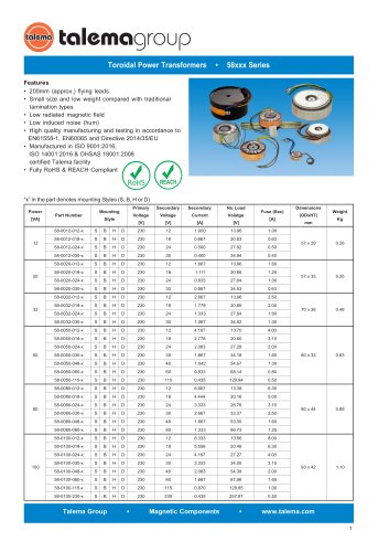 Toroidal Power Transformers • 58xxx Series