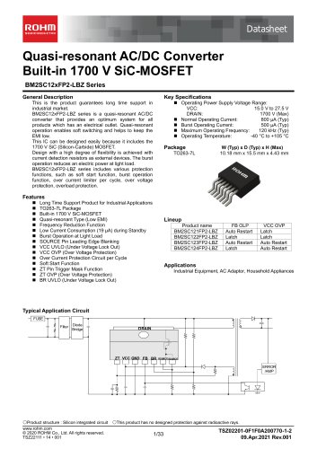 Quasi-resonant AC/DC Converter Built-in 1700 V SiC-MOSFET