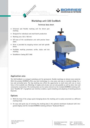 Workshop unit 320 EcoMark