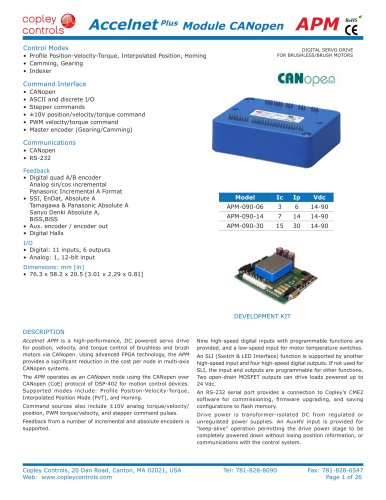 Accelnet Plus CANopen 1-Axis Module