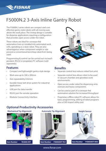 F5000N.2 3-Axis Inline Gantry Robot