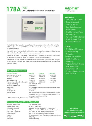 178A Low Differential Pressure Transmitter