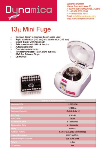 Centrifuges Velocity 13u and 6u 