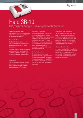  Hallo SB-10 Single Beam Spectrophotometer