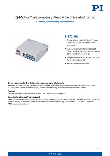 E-872.401 Q-Motion® piezomotor / PiezoMike drive electronics