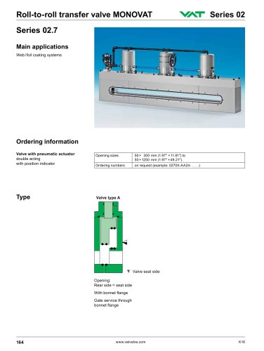 027 - Rectangular gate valve R2R MONOVAT