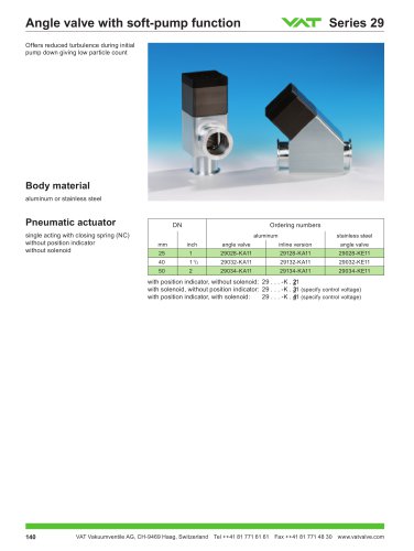 Angle valve with soft-pump function