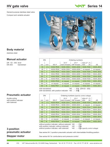 HV gate valve