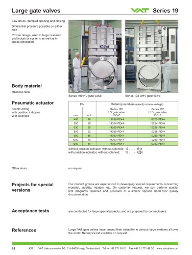 Large gate valves (V)