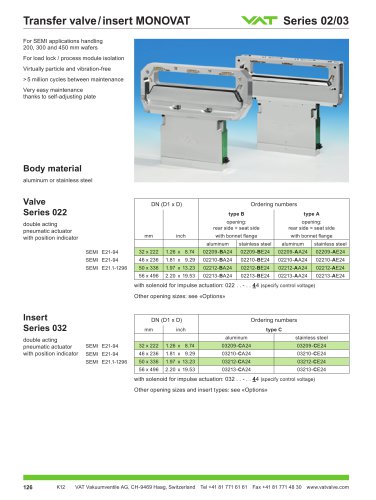 Transfer valve MONOVAT direct