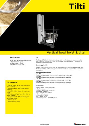 Vertical bowl hoist & tilter