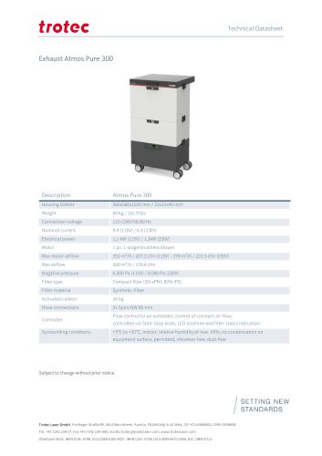 Atmos Pure 300 Technical Datasheet