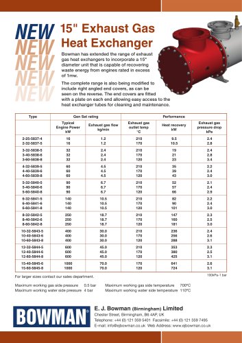 15" Exhaust Gas Heat Exchanger