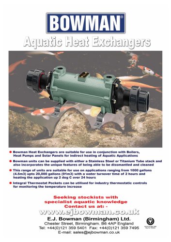 Aquatic Heat Exchangers