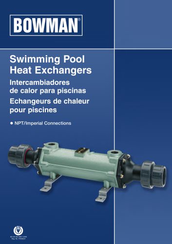 Swimming Pool Heat Exchangers NPT imperial connection