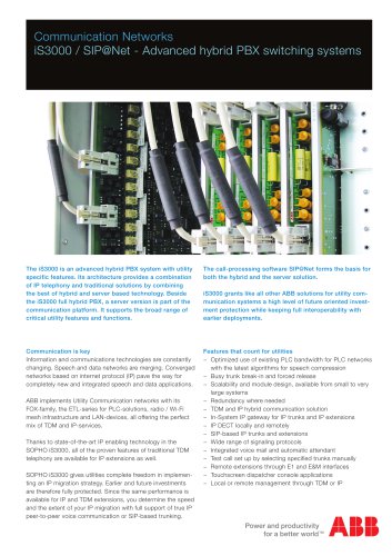 iS3000 / SIP@Net - Advanced hybrid PBX switching systems