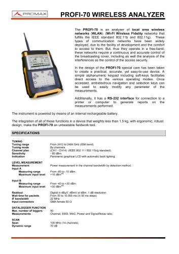 PROFI-70 Wireless networks analyser