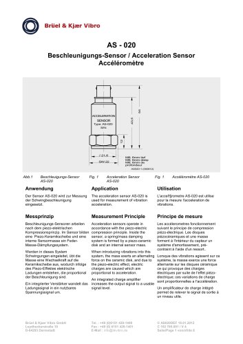 Accelerometer standard -24 Vdc AS-020