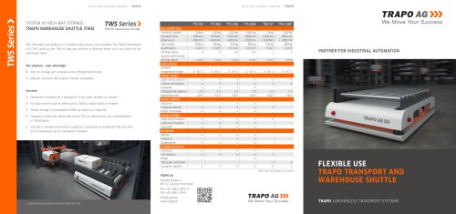 TRAPO Transport Shuttle TTS Series