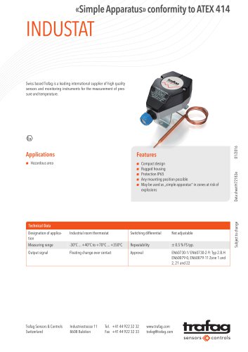 Data Sheet «Simple Apparatus» conformity to ATEX 414