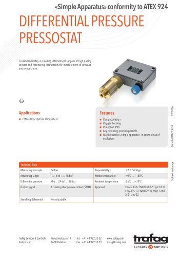 Data Sheet «Simple Apparatus» conformity to ATEX 924