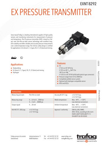 EX PRESSURE TRANSMITTER EXNT 8292