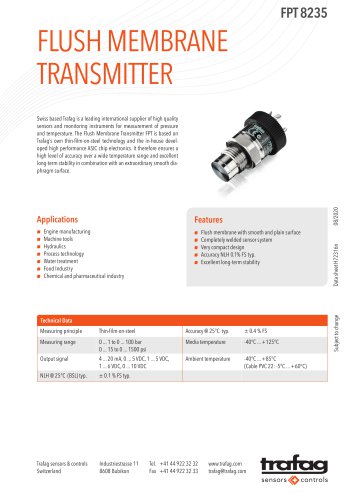 Flush Membrane Transmitter