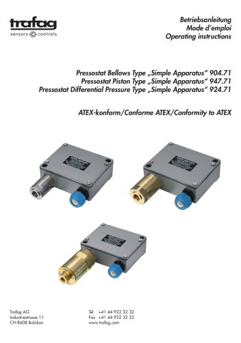 Instruction «Simple Apparatus» conformity to ATEX 904