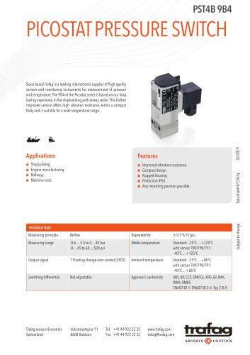 Picostat Pressure Switch PST4B 9B4