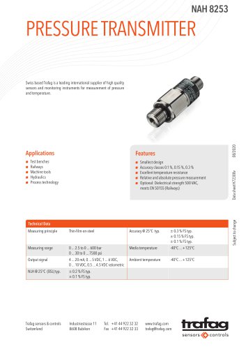 PRESSURE TRANSMITTER NAH 8253