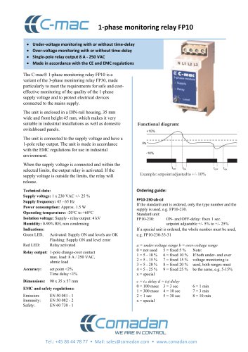 1-phase monitoring relay FP10