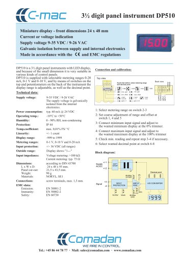 3 1/2 digit panel instrument DP510