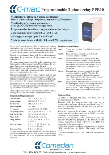 Programmable 3-phase relay PPR10