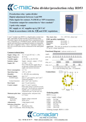 Pulse divider/preselection RD53