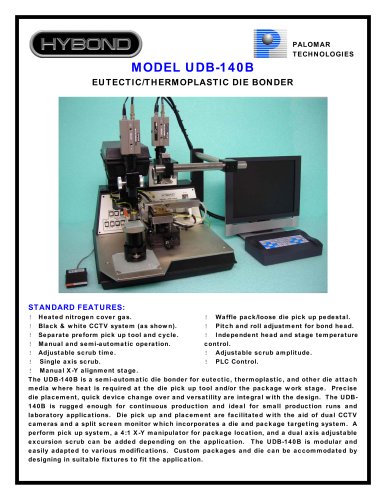 MODEL UDB-140B EUTECTIC/THERMOPLASTIC DIE BONDER