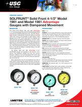 SOLFRUNT ®  Solid Front 4-1/2" Model  1981 and Model 1981  Advantage Gauges with Dampened Movement