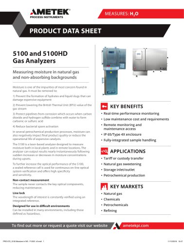 5100  and 5100HD Gas Analyzers