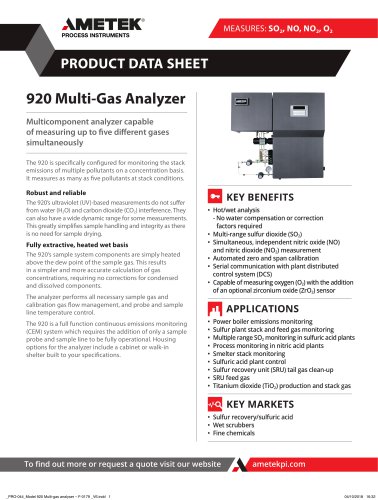 920 Multi Gas Analyzer