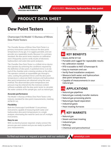 Dew Point Testers