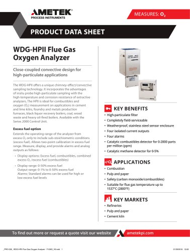 WDG-HPII Flue Gas Oxygen Analyzer