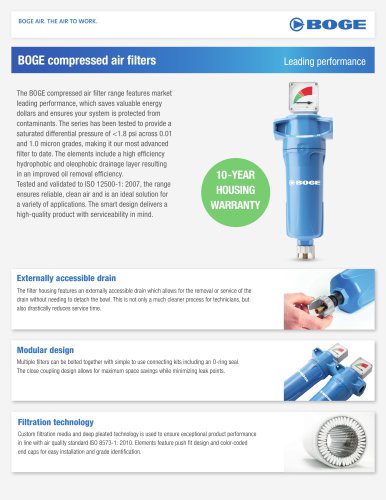 BOGE compressed air filters