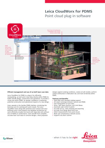 Leica CloudWorx for PDMS Data Sheet