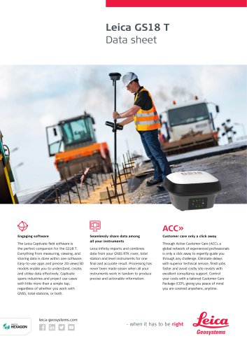 Leica GS18 T GNSS RTK Rover - Data Sheet