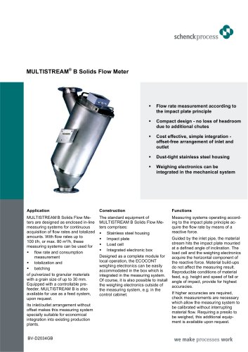 MULTISTREAM® B - Solid Flow Meter low-cost and flexible